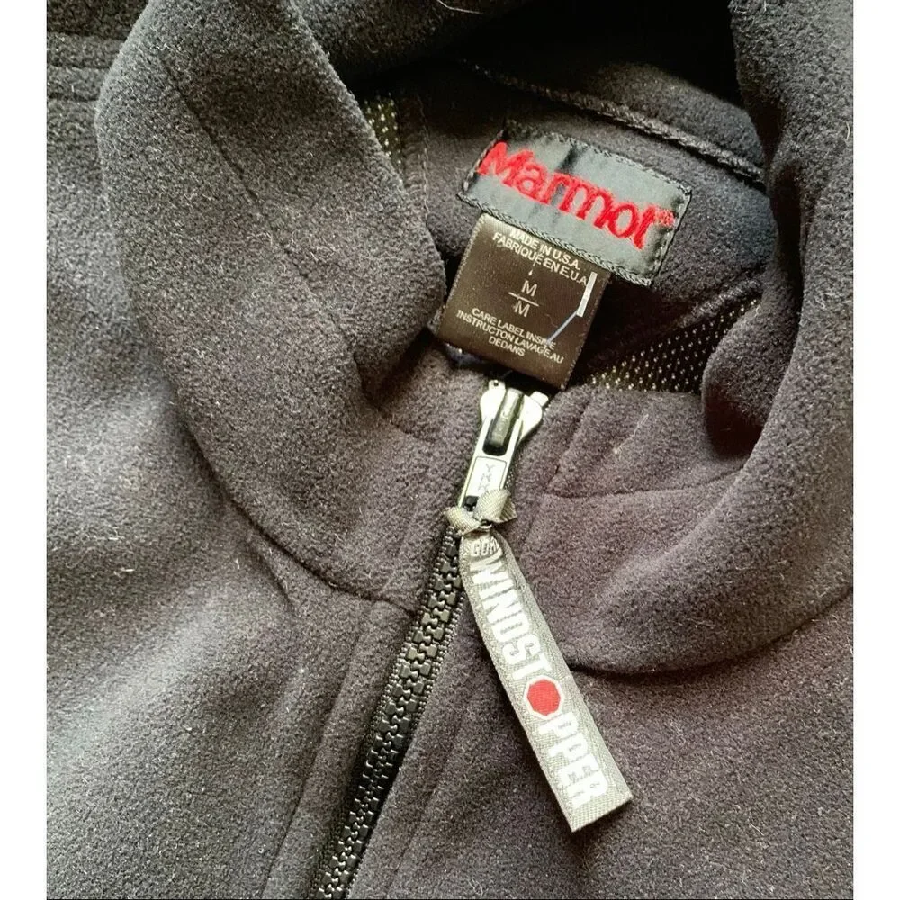 Marmot Black Windstopper Full Zip Gorpcore Fleece Jacket Coat men’s M